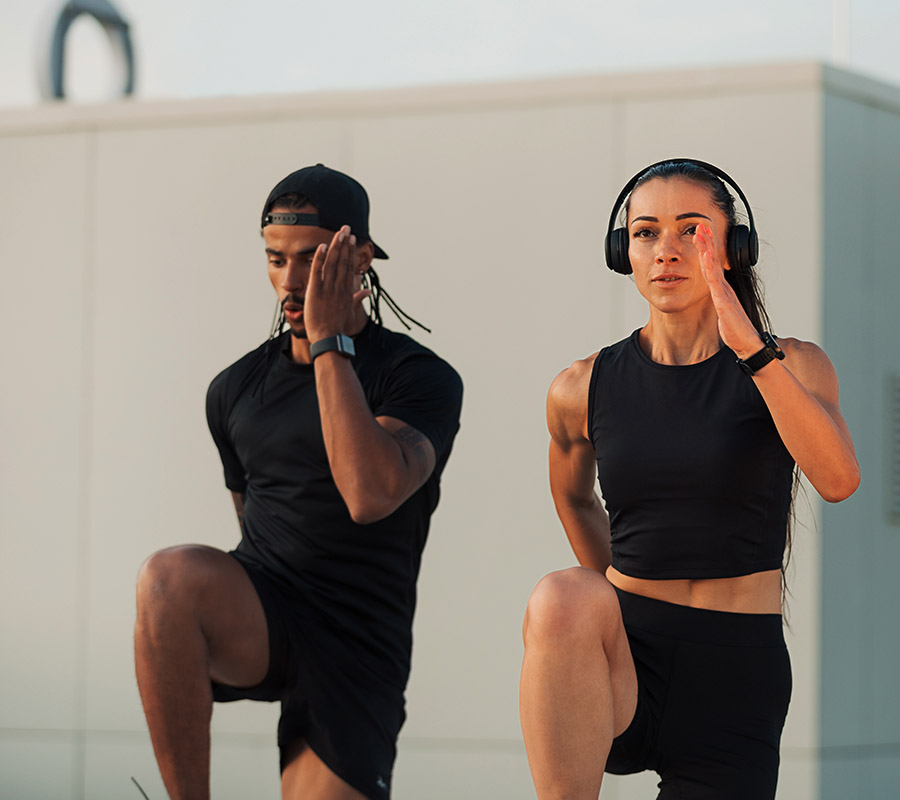 A 30-minute high-intensity interval training (HIIT) sports conditioning workout, often using a step, bodyweight exercises and multi-dimensional sports conditioning training to increase your overall athletic performance: strength, agility, speed and power.